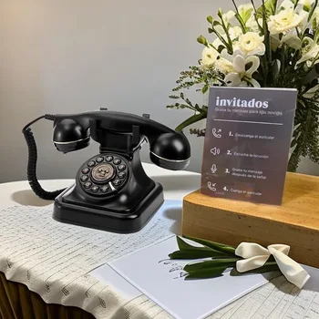 Антични сватбени аудио магнетофони Запис на съобщения Ретро изповед Телефон Аудио Книга за гости Информационен запис за събрание 1