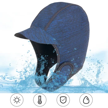 2mm топла шапка за гмуркане студена защита водолазна глава слънцезащита бързосъхнеща козирка сърф гмуркане с шнорхел зимна плувна шапка 1