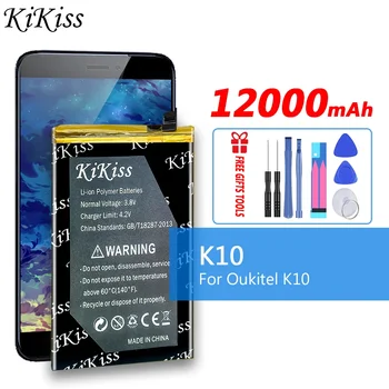 KiKiss 12000mAh K10 батерия за Oukitel K10 K-10 K 10 акумулаторни батерии за мобилни телефони ACCU резервна батерия + безплатни инструменти 1