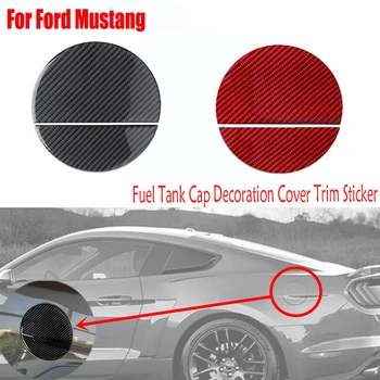 За Ford Mustang 2015-2020 Реални аксесоари за оформяне на автомобили от въглеродни влакна Външни части Капачка на резервоара за гориво Декорация Cover Trim стикер 1
