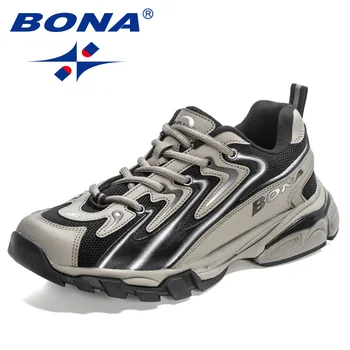 BONA 2023 Нови дизайнери Висококачествен лек дишащ спорт Атлетична обувка Мъжки обувки Популярни обувки за бягане Мъжки ежедневни маратонки 1