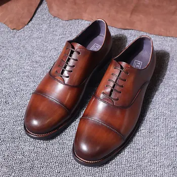 Мъжки луксозни ежедневни естествена кожа Висококачествени мъжки обувки Удобни ръчно изработени мъжки обувки 2