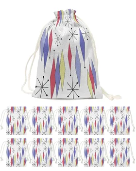 Реколта геометрия европейски средновековни лилаво Коледа Дядо Коледа подарък чанта шнур чанта Коледа декорации за дома притежателите на подаръци 2