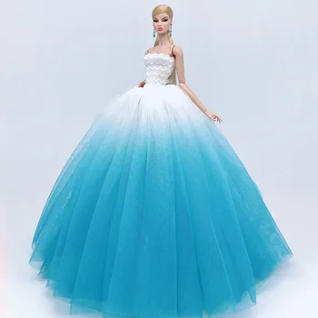 Модни куклени дрехи за кукла Барби рокля градиент сини сватбени рокли облекло за 1/6 BJD кукла аксесоари играчки за деца 2