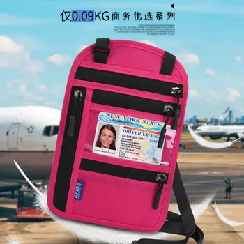 1 бр водоустойчив RFID найлон чанта за съхранение на документи за пътуване карта паспорт чанта врата портфейл пари документ карта паспорт торбичка 2