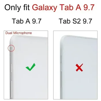 За Samsung Galaxy Tab A 9.7 T555C T550 калъф за Samsung Galaxy Tab A 9.7 SM-T550 360 Въртящо се фолио Pu кожени калъфи Capa 2