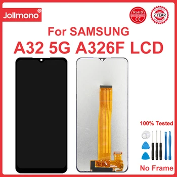 A32 5G дисплей екран замяна, за Samsung Galaxy A32 5G A326 A326U LCD дисплей сензорен екран Digitzer събрание с рамка 2