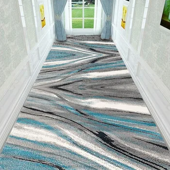 коридор декор нехлъзгащи се ленти килими луксозен дизайн дълъг килим бегач за коридор ХОТЕЛ Всекидневна врата миеща се изтривалка 2
