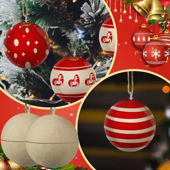 Paper Mache Коледни топки Коледна топка тава за хартия Креативна екологична тава за хартия Издръжлива целулоза Коледен бал 2