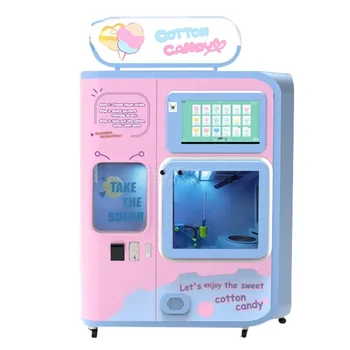 CE одобрение Пълна автоматична детска малка памучна захарна количка за правене на оборудване Детска площадка за пазаруване Прекрасен цвят бонбони захар вендинг машина 2