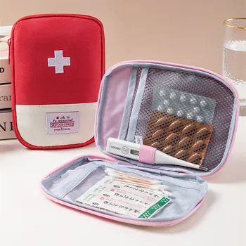  Начало Преносим къмпинг Комплект за първа помощ Организиране на лекарства за пътуване на открито Оцеляване Аварийна чанта Чанта за съхранение на лекарства с голям капацитет 2