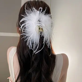 Heardress за момичета Шапки перо коса закопчалка конска опашка притежател жени коса нокти Hairgrip корейски акула клип 2