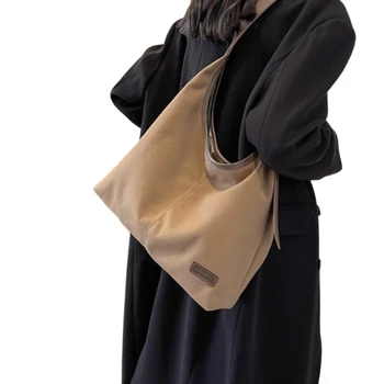 Модерна платнена чанта за жени Ретро вдъхновена чанта за рамо под мишниците с достатъчно място за съхранение 2
