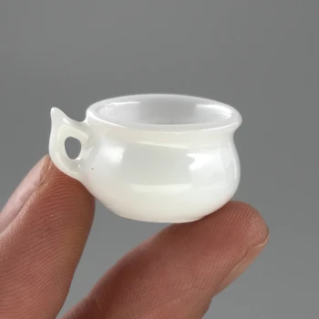 1Pcs 1/12 Dollhouse миниатюрни аксесоари мини голям керамичен teacup симулация вода чаша модел играчки за кукла къща декор 2