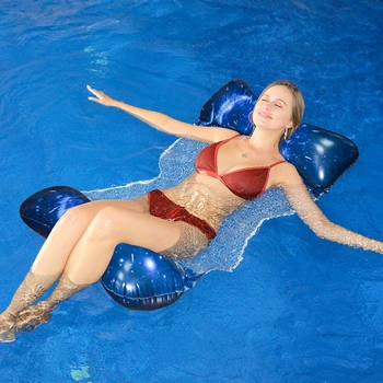 PVC лято надуваеми сгъваеми плаващ ред плувен басейн вода хамак въздушни матраци легло плаж водни спортове шезлонг стол 2