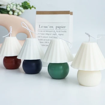 ГОРЕЩА ПРОДАЖБА Дизайн на настолна лампа Силиконови форми за свещи Мазилка лампа мухъл Ръчно изработени ароматни свещи пластмасови форми 2
