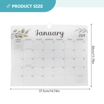 Clear отпечатан висящ календар Деликатен месечен календар Начало Планиране Стенен календар 2