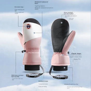 Зимни ски, колоездене, противоплъзгащи, износоустойчиви, плюшени и топли ръкавици със сензорен екран, ветроупорни и водоустойчиви за двойки 2