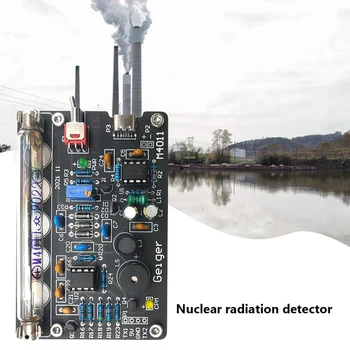 DIY Гайгер брояч комплект със звукова аларма Милър тръба ядрена радиация детектор борда лесен за използване 2