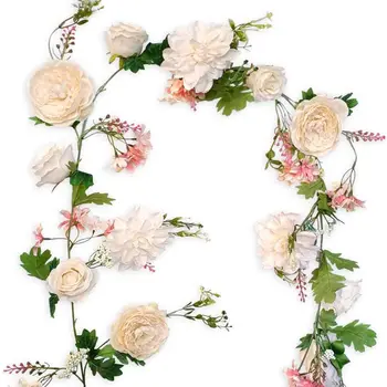 1.8M Изкуствена роза ратан градина сватба изкуствени цветя декоративни арка декорации за парти сватба арка декорация 2