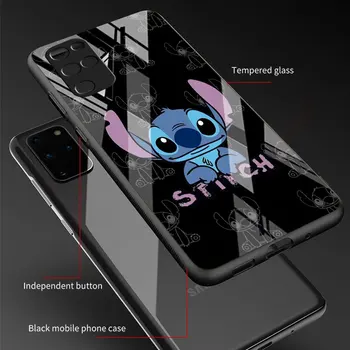 Калъф за телефон от закалено стъкло за Samsung Galaxy S23 Ultra S10e S9 S20 FE S22 5G S10 S21 Plus S10 Lite луксозен капак Disney Stitch 2