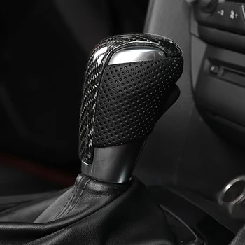 Carbon Fiber Leather Gear Shift Knob Gear Head Shift Knob Cover Модифициран заместител на Mazda Axela CX-5 Atenza 2