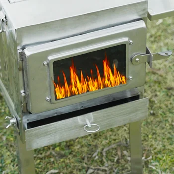 Portable открит туризъм дървени изгорени къмпинг палатка печка бързо освобождаване раница къмпинг титанов палатка отопление печка 2