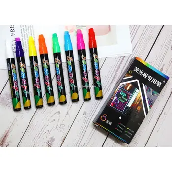 8 цвята маркер флуоресцентна течна креда маркер писалка за LED писане Dropship 2