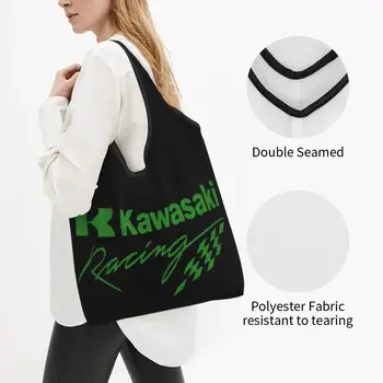 Мотоциклетни състезания-S-Team-S-Kawasakis Пазарски чанти за многократна употреба Еко чанти за хранителни стоки с голям капацитет Чанти за рециклиране Миеща се чанта 2