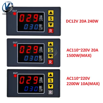 DC12V AC110-220V T3231 Цифрово реле за забавяне Регулируемо време реле Време закъснение превключвател цикъл таймер контрол превключвател реле модул 2