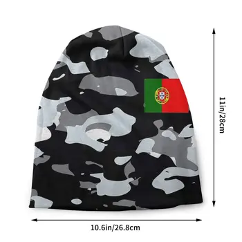 Португалия Градски камуфлаж Военен стил Skullies Beanies Camo португалски флаг шапки готически ски мъже шапка двойна употреба капак плетена шапка 2