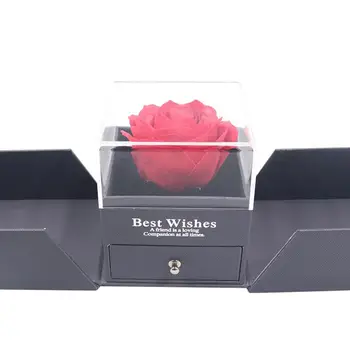 Rose подарък кутия огърлица пръстен дисплей кутия за жени приятелка рожден ден Коледа Валентин подаръци аксесоари 2