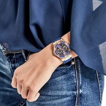 Топ луксозни дамски часовници силиконови корейски издание универсален диамант вграждане мода три очи кварц дамски часовник 2