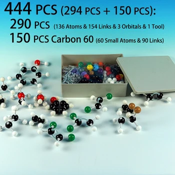 444 PCS Комплект молекулярни модели Неорганична и органична химия, както е показано Наука Атоми Молекулярни модели, кодиращи атоми за деца 2