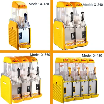 Производство на високопроизводителна и високопроизводителна търговска машина за топене на сняг Напитки за сок с 4 кутии 2