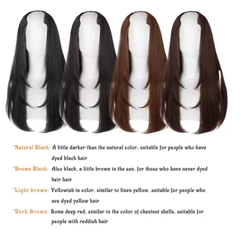 Парчета коса за жени V-образно дълго разширение синтетична перука слоеста разширение коса подложка пухкав връх увеличаване на обема клип в косата 2