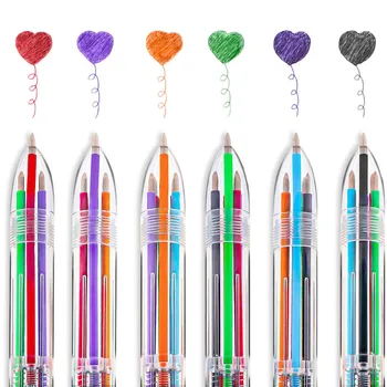 EZONE 6pcs комплект 6colors химикалка гел писалка канцеларски бутанки натиснете многоцветен писалка сладък пластмасови творчески цвят писалка всичко-в-едно гел писалка 2