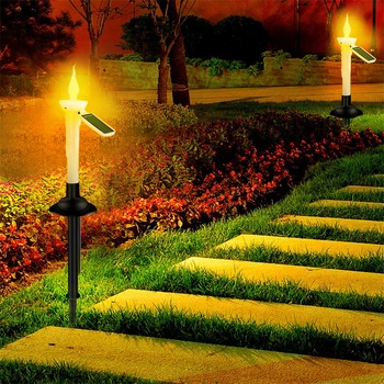 Слънчева LED градина украсяват свещник лампа с свещници притежателя открит тревата симулация IP65 водоустойчив фестивал атмосфера лампа 2