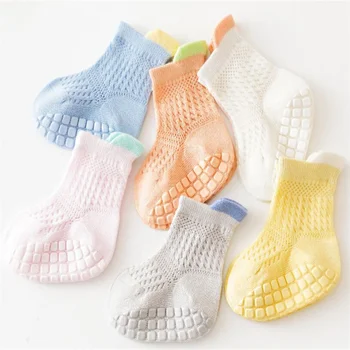Lawadka 0-24M Бебе Момчета Момичета Чорапи Лятна мрежа Тънки чорапи за новородени Неплъзгащи се твърди памучни детски чорапи за момичета 2023 2