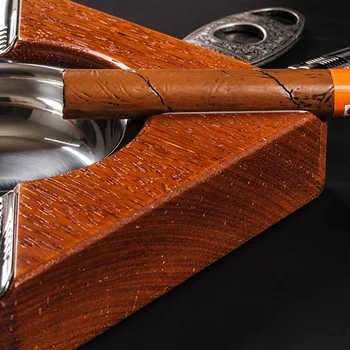 Monsoon Cigar Пепелник Масивна дървесина Голям четириместен настолен пепелник Аксесоари за пушене 2