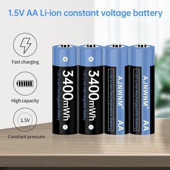 1.5v AA литиево-йонна 3400mWh акумулаторна батерия aa батерия 1.5v литиево-йонна батерия акумулаторна за играчка дистанционно управление мишка 2