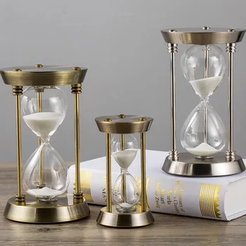 Златен пясъчен часовник 60 минути стъкло пясък часовник таймер метал реколта стая декор луксозни орнаменти Clessidra стая декорация идеи за подаръци 2