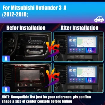 Android 13 Car Radio за Mitsubishi Outlander 3 2012-2018, 10inch 2K мултимедиен плейър с 4G Car Carplay & 2Din GPS 2