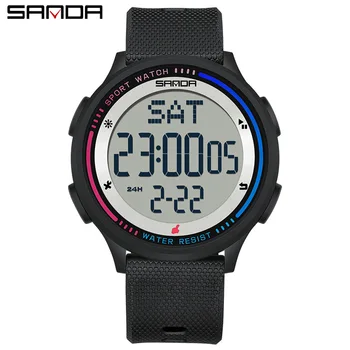 SANDA 6158 мъже LED цифров военен часовник мъжки спортни часовници на открито 5Bar водоустойчиви ръчни часовници мъжки часовник Relogio Masculino 2