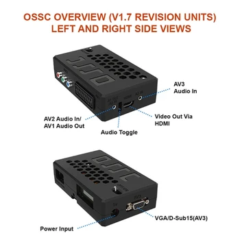 OSSC SCART компонент VGA към HDMIсъвместим адаптер за сканиране с отворен код V1.7 за SNES ретро игрова конзола 2