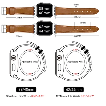100% естествена кожена каишка за Apple Watch Band 45mm 41mm 44mm 40mm 42mm 38mm 49mm Издръжлив маншет iWatch Ultra 8 7 6 5 4 3 SE 2