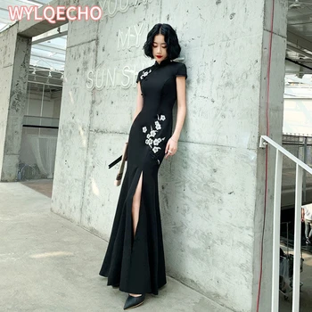 2023 Ao Dai рокля Виетнам традиционна рокля висока цепка русалка китайска рокля Qipao Cheongsam реколта облекло Ao Dai Qipao 2