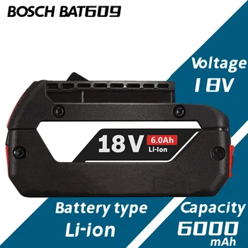 18V Batterie für Bosch GBA 18V 6,0 Ah Lithium-BAT609 BAT610G BAT618 BAT618G 17618-01 BAT619G BAT622 SKC181-202L + ladegerät 2