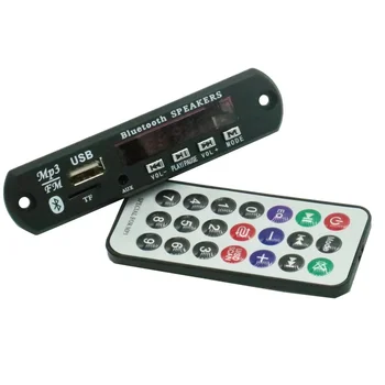 1PCS 7-12V кола Bluetooth MP3 декодер борда декодиране играч модул подкрепа FM радио USB / TF LCD екран дистанционно управление 2