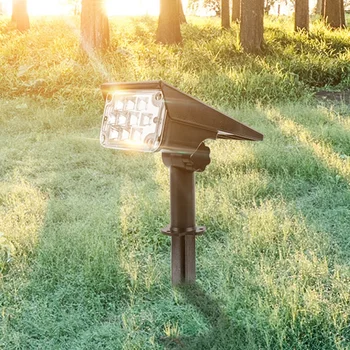 1Set слънчеви светлини за открит Ip65 слънчеви градински светлини LED слънчева прожектор открит път двор пешеходна пътека черен 2